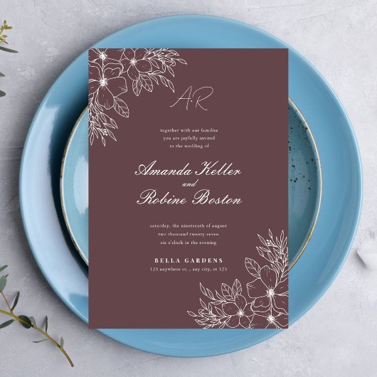 Blumenstrauß Art Wedding Einladung