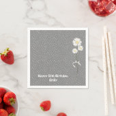 Blumenstrauß auf Button Serviette (Beispiel)