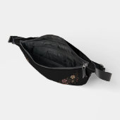 Blumenstrauß auf Schwarz Bauchtasche (Offen)