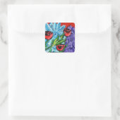 Blumenstrauß-Aufkleber Quadratischer Aufkleber (Tasche)