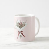 Blumenstrauß aus rosa roten Rosen Kaffeetasse (VorderseiteRechts)