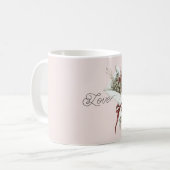 Blumenstrauß aus rosa roten Rosen Kaffeetasse (Vorderseite Links)