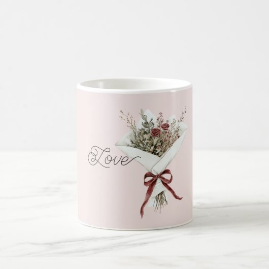 Blumenstrauß aus rosa roten Rosen Kaffeetasse (Mittel)