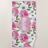 Blumenstrauß aus Rosen und Margeriten Strandtuch (Vorderseite)