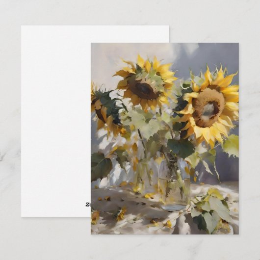 Blumenstrauß B - Öle Feiertagskarte (Vorne/Hinten)