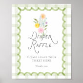 Blumenstrauß-Baby-Party-Windel-Raffle Poster (Vorne)