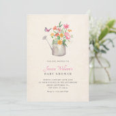 Blumenstrauß Babydusche Einladung (Stehend Vorderseite)