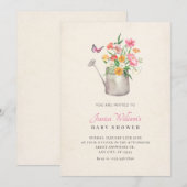 Blumenstrauß Babydusche Einladung (Vorne/Hinten)