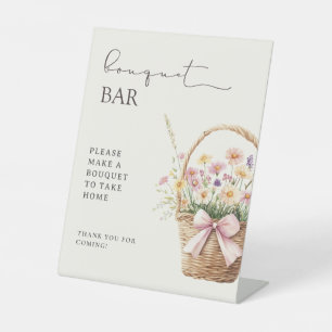 Blumenstrauß-Bar für Hochzeitsduschen auf dem Baue Sockelschild