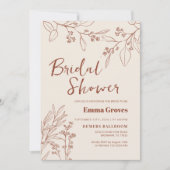 Blumenstrauß Beige Brautdusche Einladung (Vorderseite)