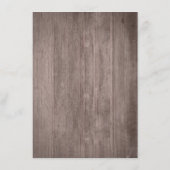 Blumenstrauß beleuchtet rustikale Holzverheiratung Begleitkarte (Rückseite)