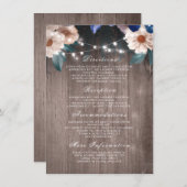 Blumenstrauß beleuchtet rustikale Holzverheiratung Begleitkarte (Vorne/Hinten)