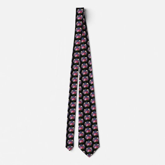 Blumenstrauss Black Necktie Krawatte (Rückseite)