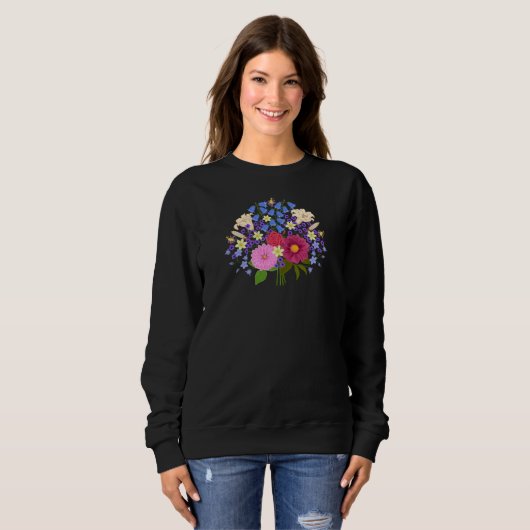 Blumenstrauss Black Sweatshirt (Vorne ganz)