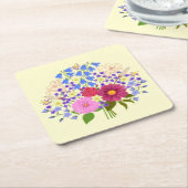 Blumenstrauss Blassgelb Rechteckiger Pappuntersetzer (angewinkelt)