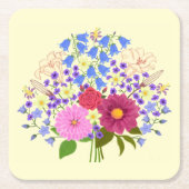 Blumenstrauss Blassgelb Rechteckiger Pappuntersetzer (Vorderseite)