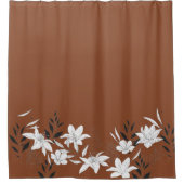 Blumenstrauß Blätter Moderne Boho Illustration Rus Duschvorhang (Vorderseite)