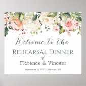 Blumenstrauß, Blattwerk Probe Abendessen Willkomme Poster (Vorne)