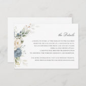 Blumenstrauß Blaue Grüne Hochzeitdetails Beilage Einladung (Vorne/Hinten)