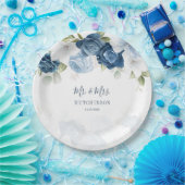 Blumenstrauß Blaue Grüne Hochzeitsempfehlung Pappteller (Party)