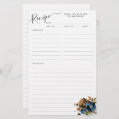 Blumenstrauß Blaue Terracotta Brown Rezept (Vorne/Hinten)