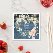 Blumenstrauß blauer Rustikal, 50 Jahre alt Serviette (Beispiel)