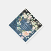 Blumenstrauß blauer Rustikal, 50 Jahre alt Serviette (Ecke)