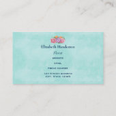 Blumenstrauß Blume Aquarell Rosa und Lila Visitenkarte (Rückseite)