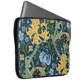 Blumenstrauß-Blume: Dunkelgrün Vintag Laptopschutzhülle (Vorne Rechts)