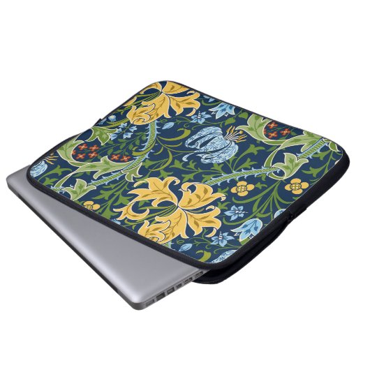 Blumenstrauß-Blume: Dunkelgrün Vintag Laptopschutzhülle (Vorne Knopf)