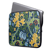 Blumenstrauß-Blume: Dunkelgrün Vintag Laptopschutzhülle (Vorderseite Links)