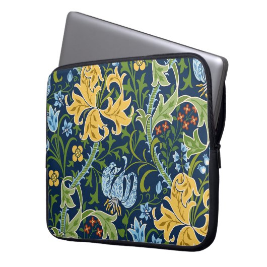 Blumenstrauß-Blume: Dunkelgrün Vintag Laptopschutzhülle (Vorderseite Links)