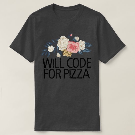 Blumenstrauß Blume Funny Sarcastic wird Pizza kodi T-Shirt (Design vorne)