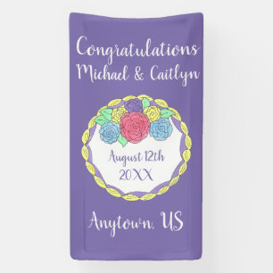 Blumenstrauß-Blume Rose Brautparty Hochzeitstorte Banner