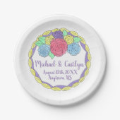 Blumenstrauß-Blume Rose Brautparty Hochzeitstorte Pappteller (Vorderseite)