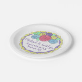 Blumenstrauß-Blume Rose Brautparty Hochzeitstorte Pappteller (Schrägansicht)