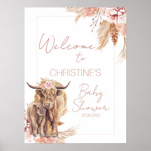 Blumenstrauß Bohemische Kuh Calf Kinderdusche Begr Poster