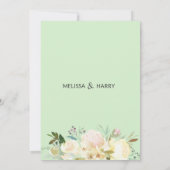 Blumenstrauß-Bouquet Pink Mint Gold Hochzeit Einladung (Rückseite)