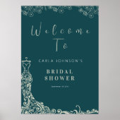 Blumenstrauß Brautparty Begrüßungszeichen Poster (Vorne)