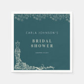 Blumenstrauß Brautparty Begrüßungszeichen Serviette (Vorderseite)