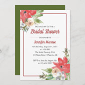 Blumenstrauß-Brautparty Einladung (Vorne/Hinten)