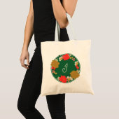 Blumenstrauß Brautparty Geschenk mit Monogramm Tragetasche (Vorderseite (Produkt))