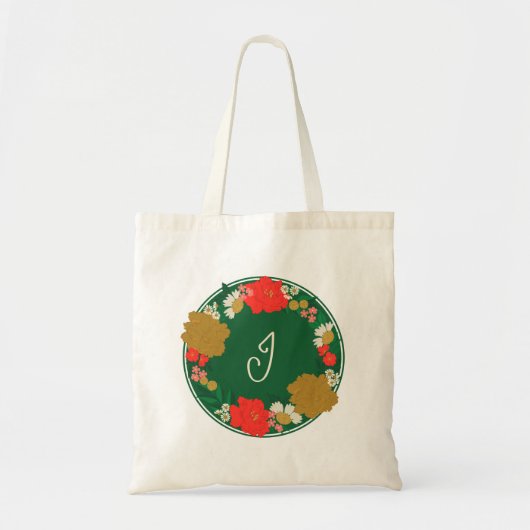 Blumenstrauß Brautparty Geschenk mit Monogramm Tragetasche (Vorne)