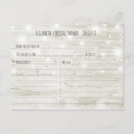 Blumenstrauß Brautparty Rezept Einladungspostkarte (Rückseite)