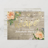 Blumenstrauß Brautparty Rezept Einladungspostkarte (Vorne/Hinten)