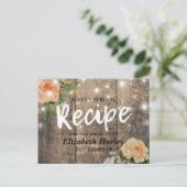 Blumenstrauß Brautparty Rezept Einladungspostkarte (Stehend Vorderseite)