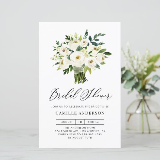 Blumenstrauß Bridal Dusche Einladung (Stehend Vorderseite)