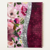 Blumenstrauß Burgund Pink Silber Imitate Glitzer M Planer (Rückseite)