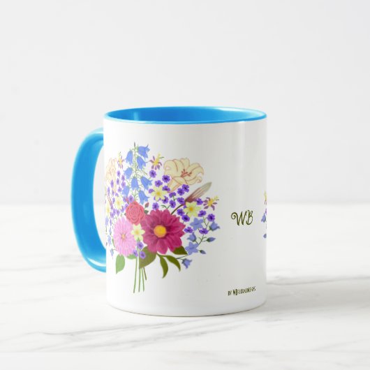 Blumenstrauss Combo Mug Tasse (Vorderseite Links)