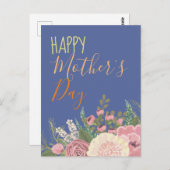 Blumenstrauß Dahlia / Muttertag Postkarte (Vorne/Hinten)